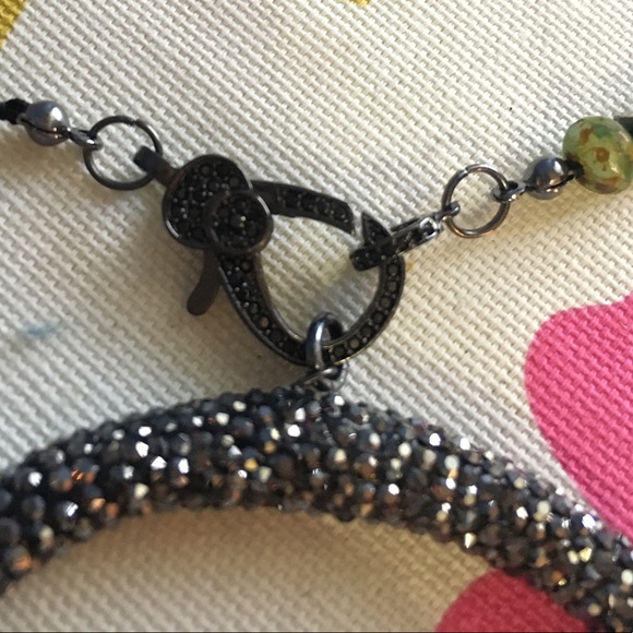 ONE OF A KIND pave diamond necklace - Picture 4 of 5